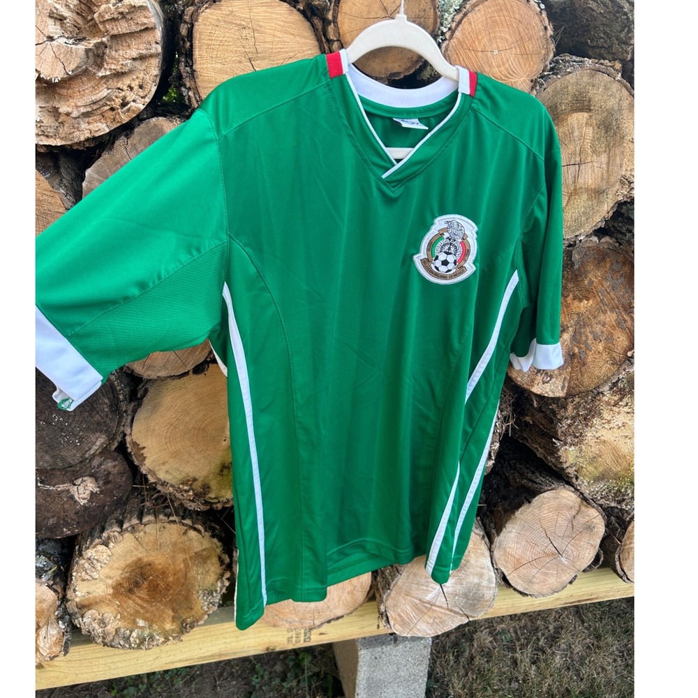 Mexico National Team Soccer Jersey Green Futbol Youth XL Vintage Style El Tri